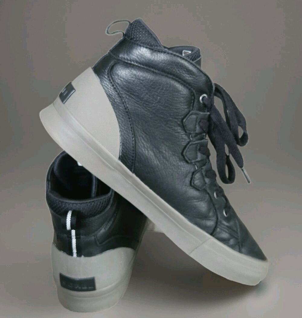 B4 Sorel Men's US 11.5 Caribou Mid WP Waterproof Sneaker Black Leather High Top
